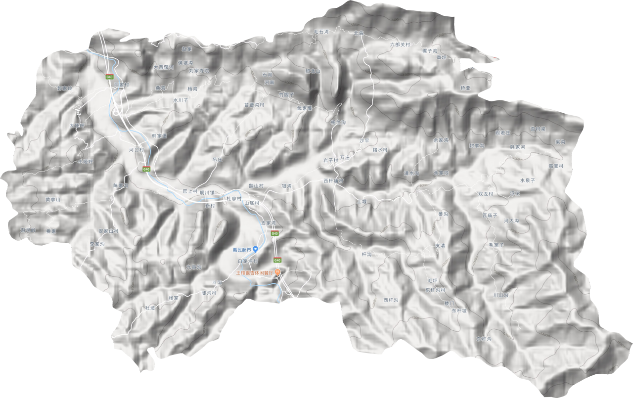 辋川镇地形图