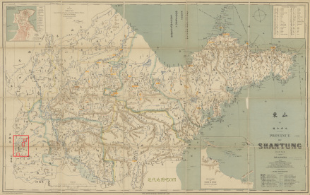 1876年版山东省地图-明确标注历山、雷夏泽在菏泽市境内