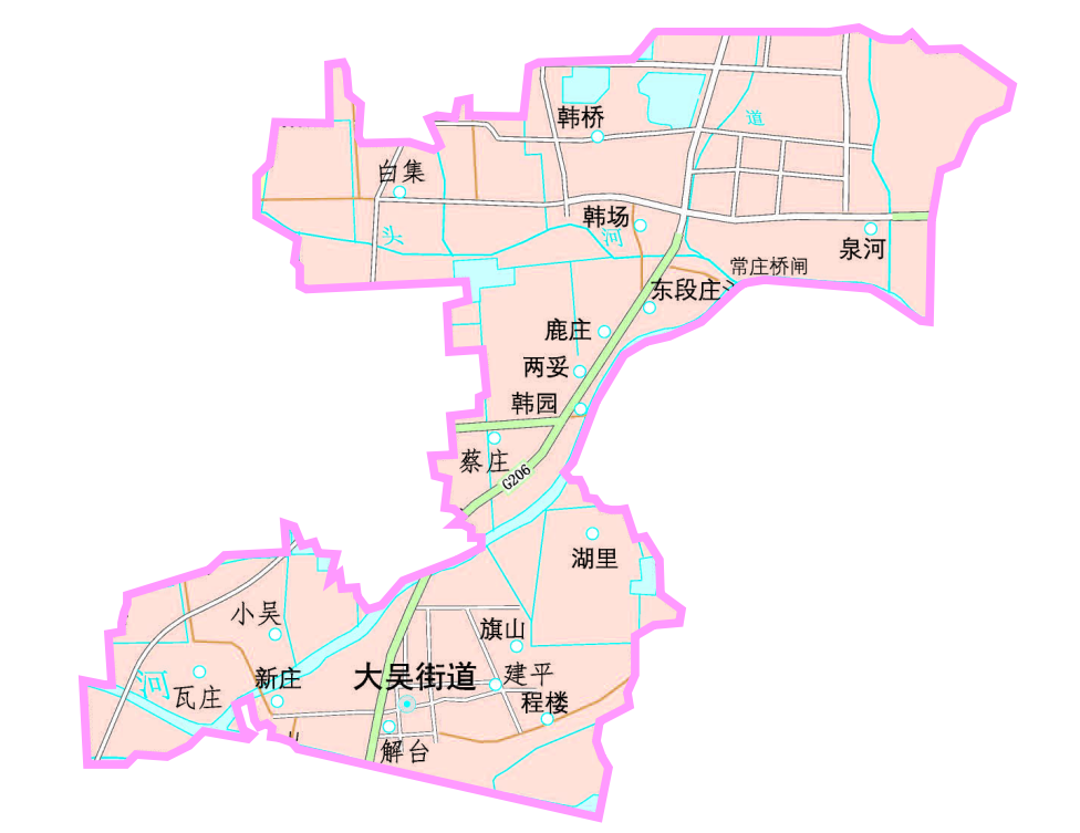 大吴街道政区图