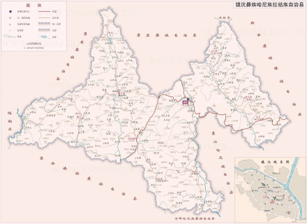镇沅县地图
