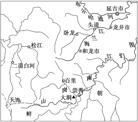 和龙大洞遗址地理位置示意图