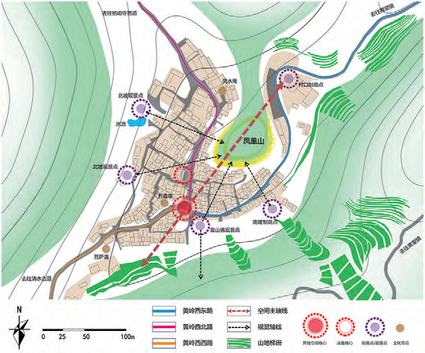 黄岭西村空间布局图