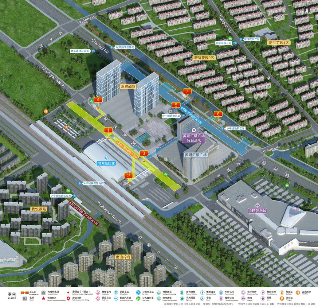 苏州新区火车站周边示意图