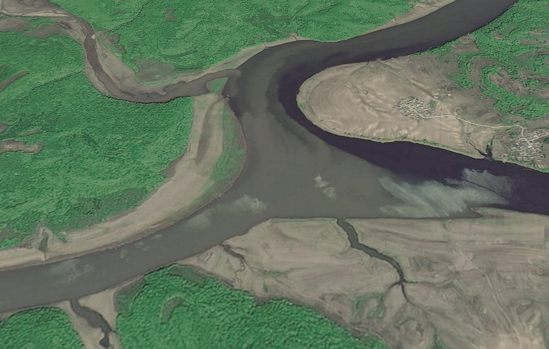 辉发河在桦甸县金沙乡福安屯东汇入松花江