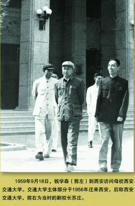 1959年9月18日钱学森访问母校。 