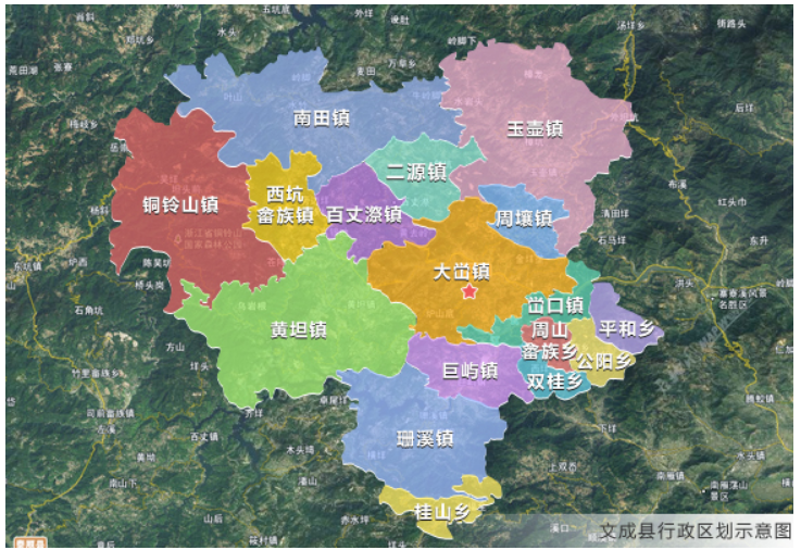 文成县行政区划示意图