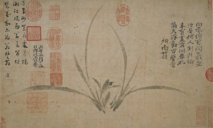 无根墨兰图