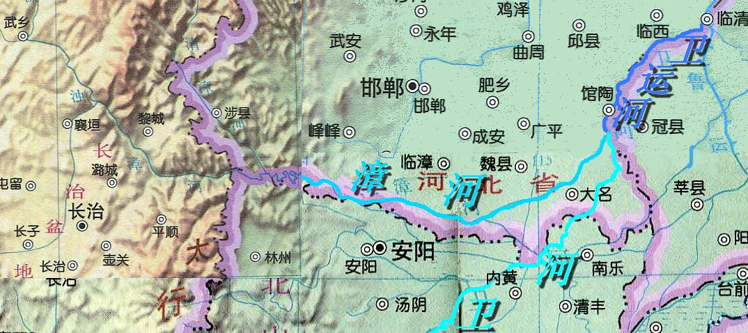 卫河的位置及水系分布