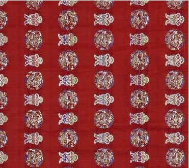 清·织金寸蟒妆花缎（传世品）