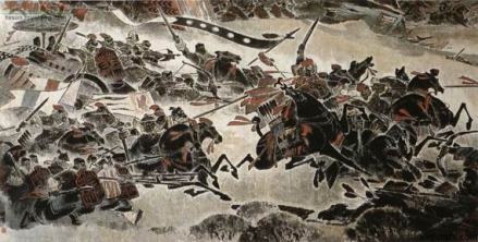 西汉与匈奴漠北之战油画