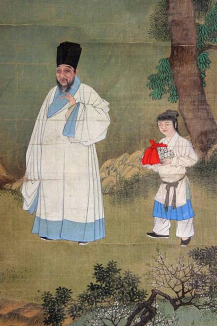 明人绘《黄嘉善行乐图》即墨市博物馆藏 