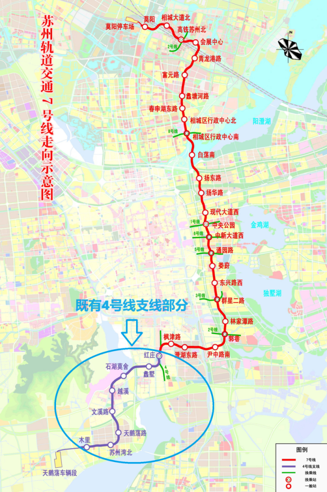 4号线支线（红庄站至木里站）拆解接入7号线部分