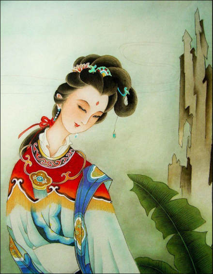 国画貂蝉（上半身像）