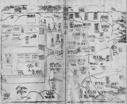 顺治《胙城县志》载清初胙城县辖境及城池图（局部）