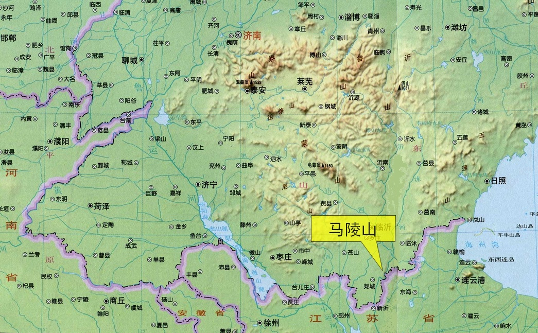 马陵山在山东省的位置