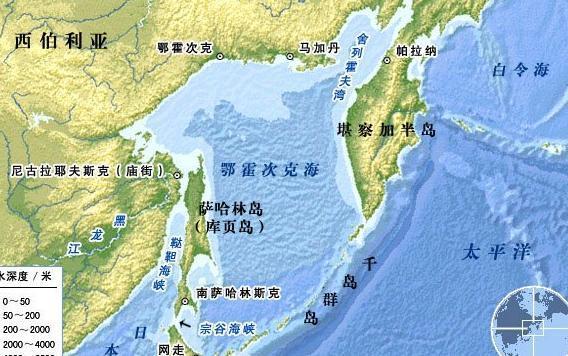 鄂霍次克海地理位置图