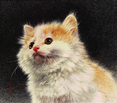 任嘒闲苏绣作品《凝视》