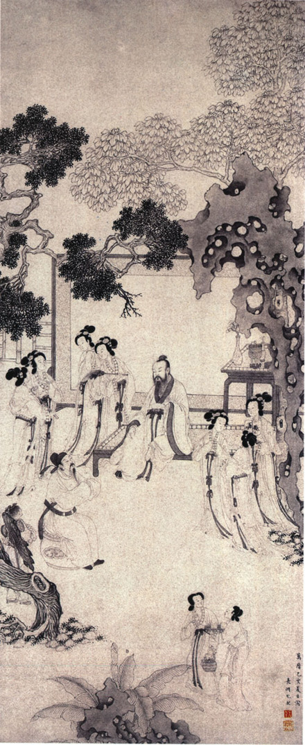 明尤求《红拂图》，杨素居中，李靖居左下