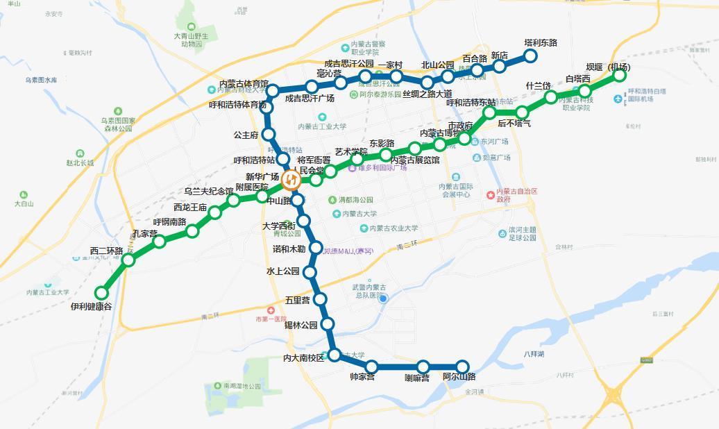 呼和浩特地铁线网图