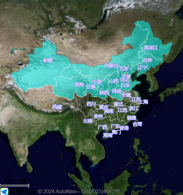  石竹在中国的分布图 