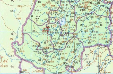 西汉冀州刺史部赵国襄国县位置图