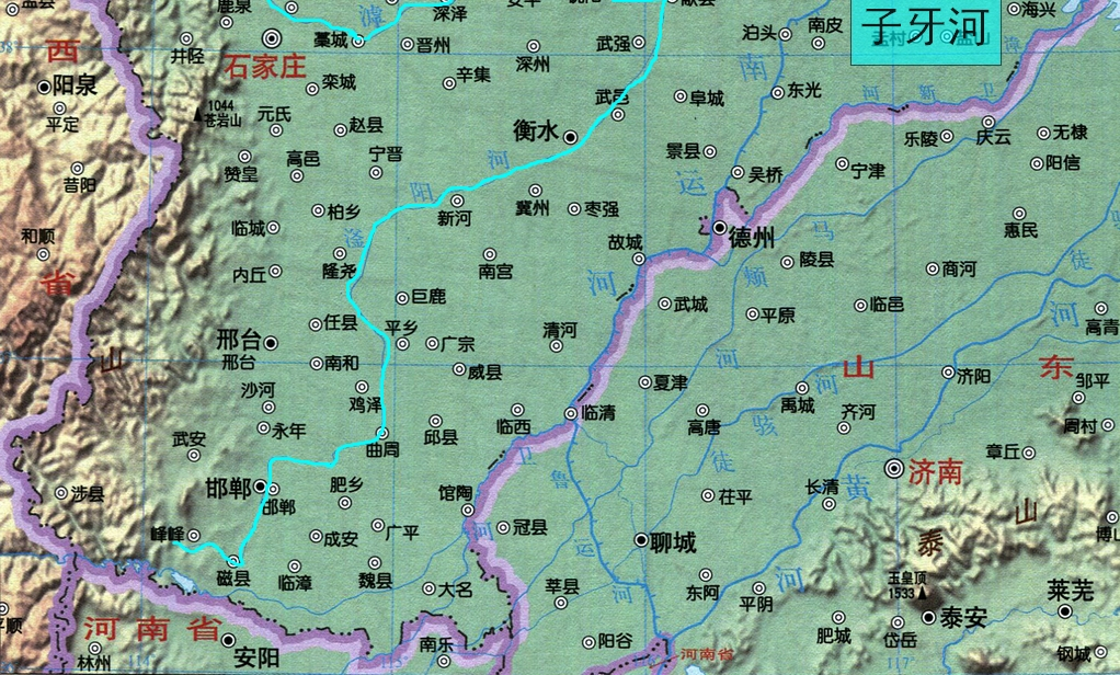 子牙河河道走向及水系构成
