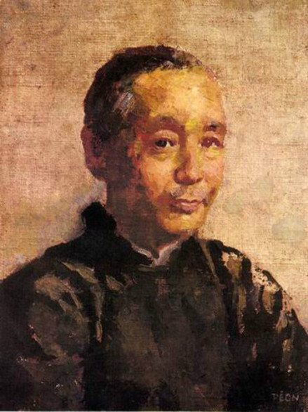 徐悲鸿绘《任伯年油画肖像》 