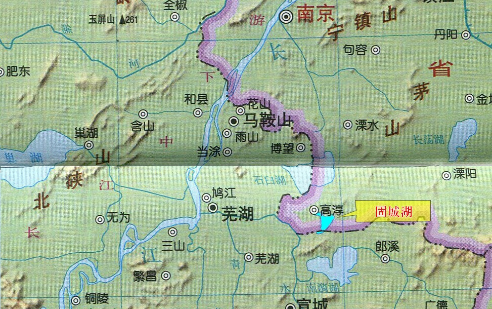 固城湖位置示意图