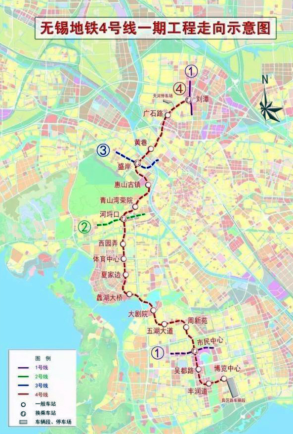 无锡地铁4号线线路走向图