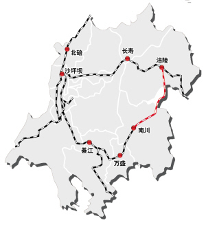 三万南涪铁路线路示意图