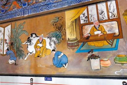 祖师庙大殿内的壁画