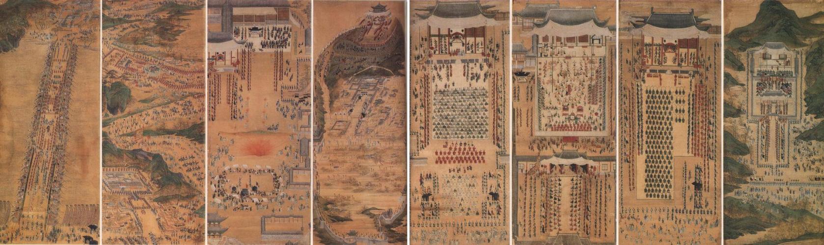乾隆六十年（1795年）正祖华城陵幸图八曲屏
