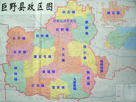 巨野县政区图