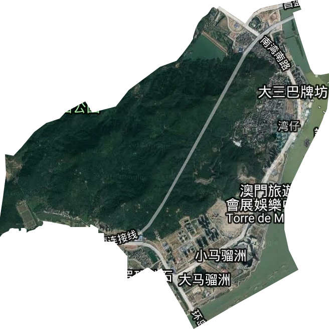 湾仔街道卫星图