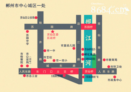 郴州市苏园中学位置图