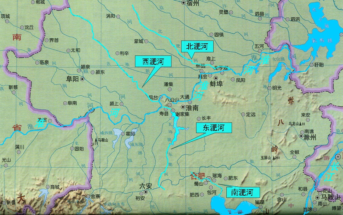 西淝河在淮河流域中的位置
