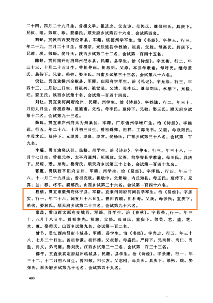 《进士登科录》的记载