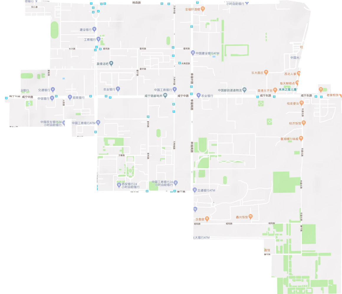 韩森寨街道地形图