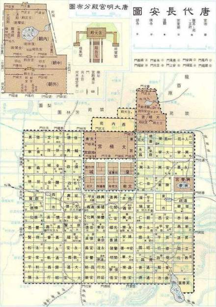 唐长安城与大明宫地图