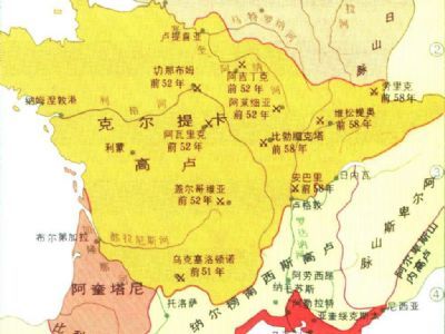 恺撒时代的高卢地图