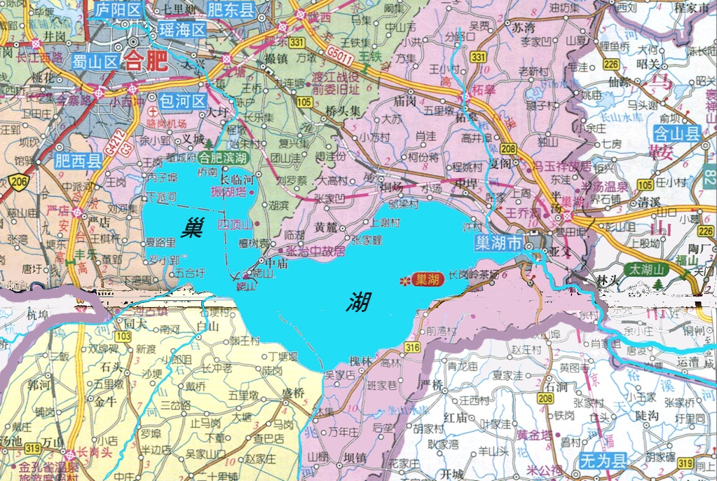巢湖的位置及范围