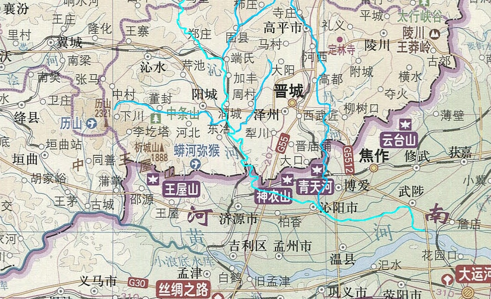 沁河河流走向