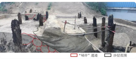 木质桥桩和“埽岸”遗迹