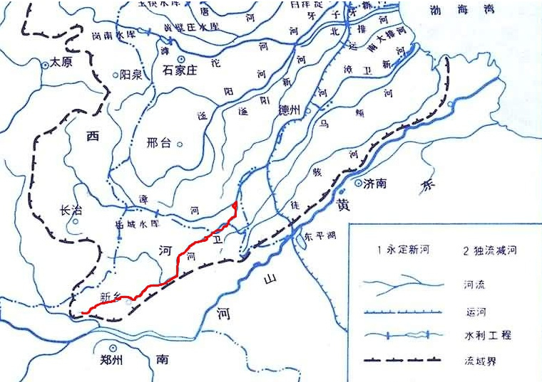 卫河在海河流域中的位置