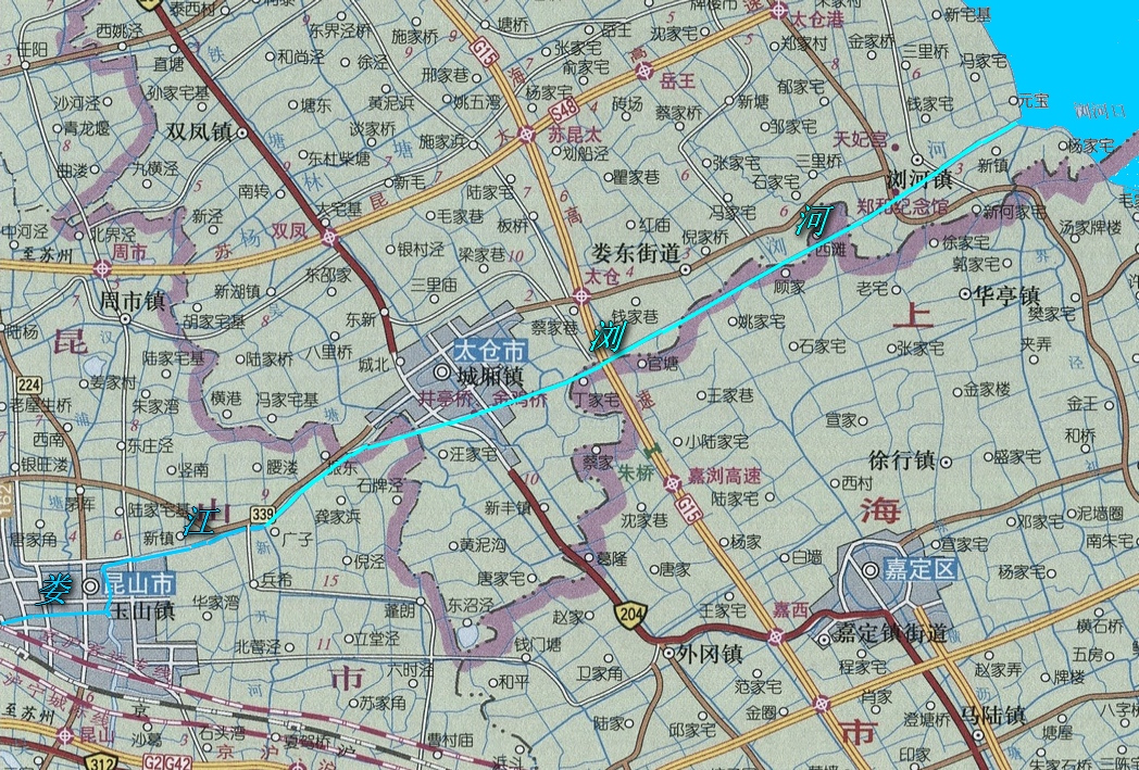浏河的位置及水系分布