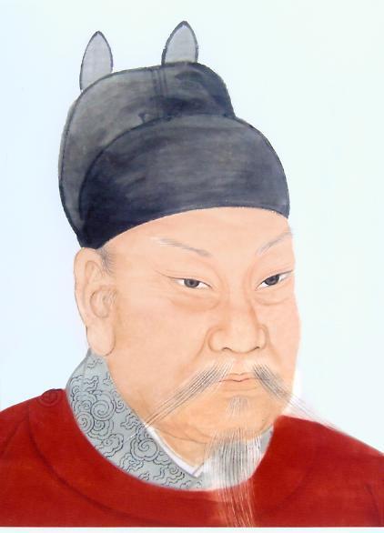 钱镠彩像 