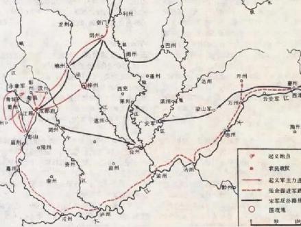 王小波、李顺起义作战地图