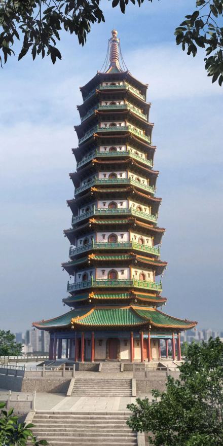 根据史实数字复原的大报恩寺琉璃宝塔
