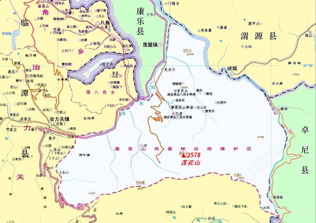 莲花山的位置及保扩区范围