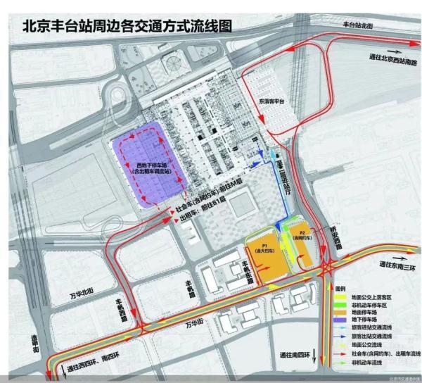 北京丰台站外部交通流线
